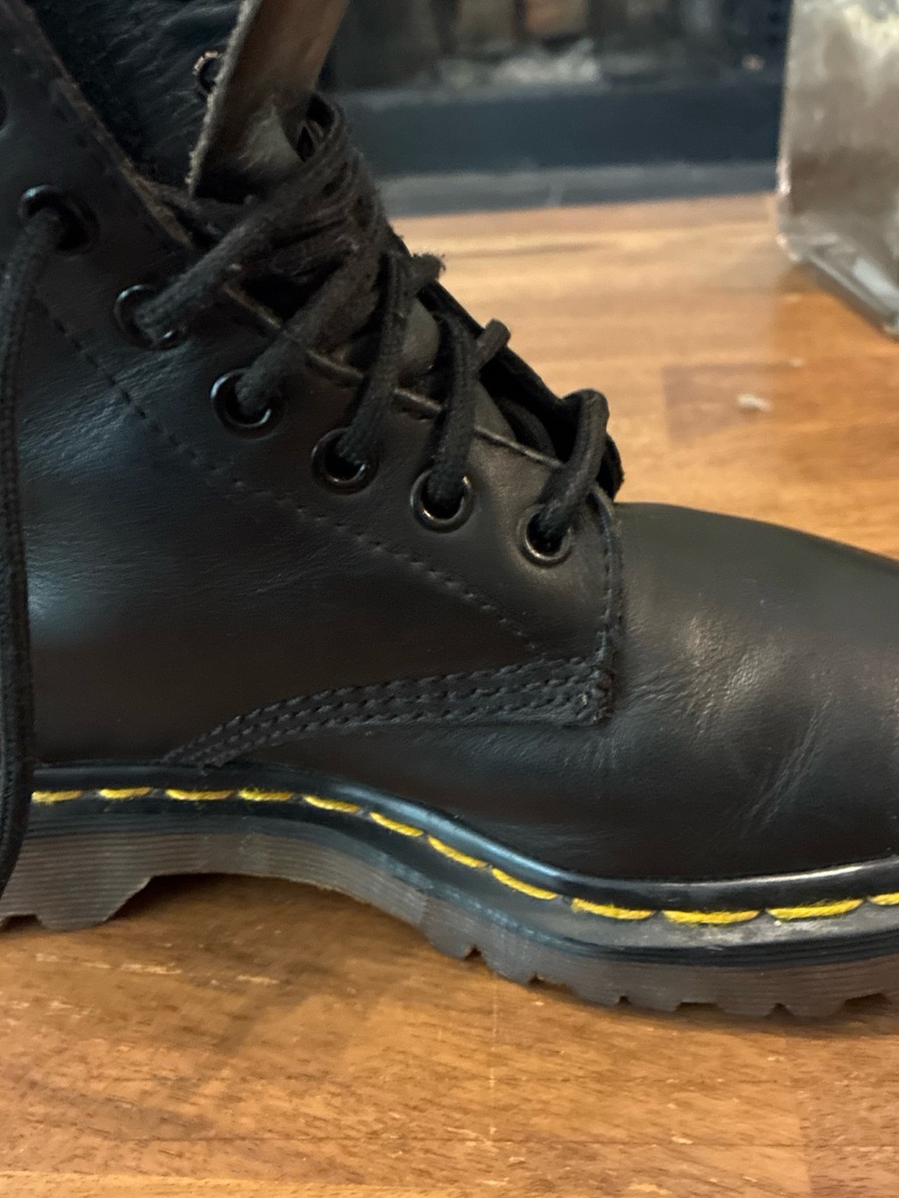 Vtg 1990s Dr. Martens 1460 Made in England Black Smooth Leather Boots UK 4 US 6 - Picture 8 of 16
